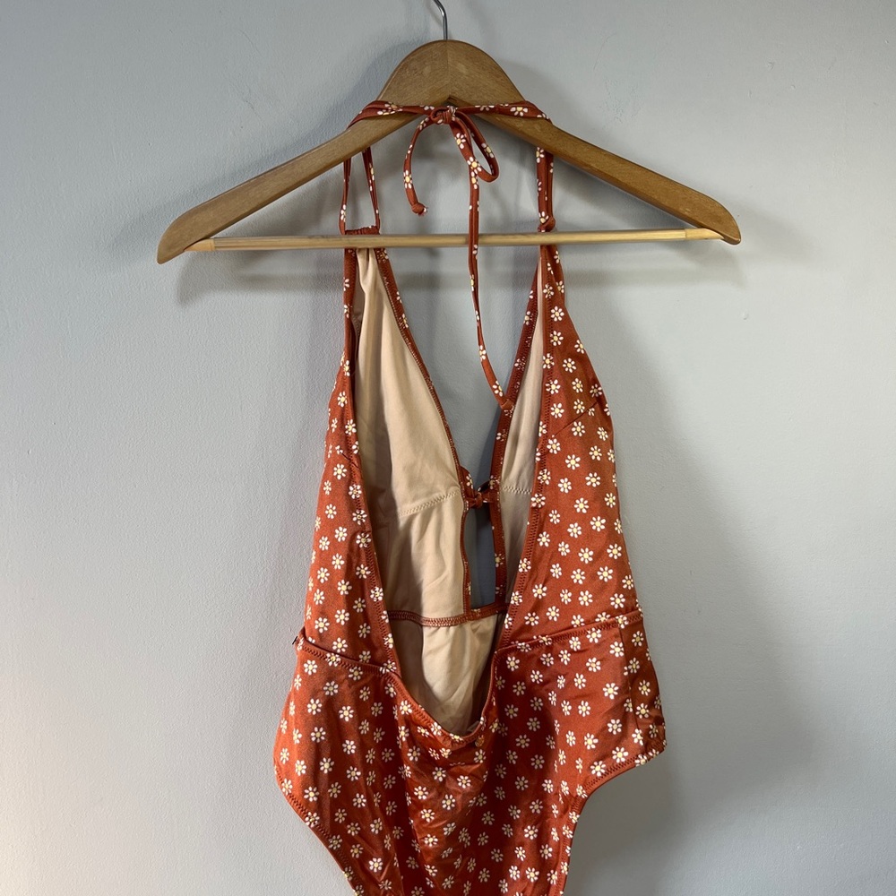 Victoria Secret Rust Floral One-Piece Swimsuit Size Large - Picture 3 of 5